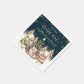 Serviette En Papier Baby shower d'hiver Ours polaire Snowflake (Coin)