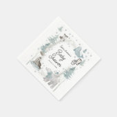 Serviette En Papier Baby shower d'hiver pour animaux de l'Arctique (Coin)