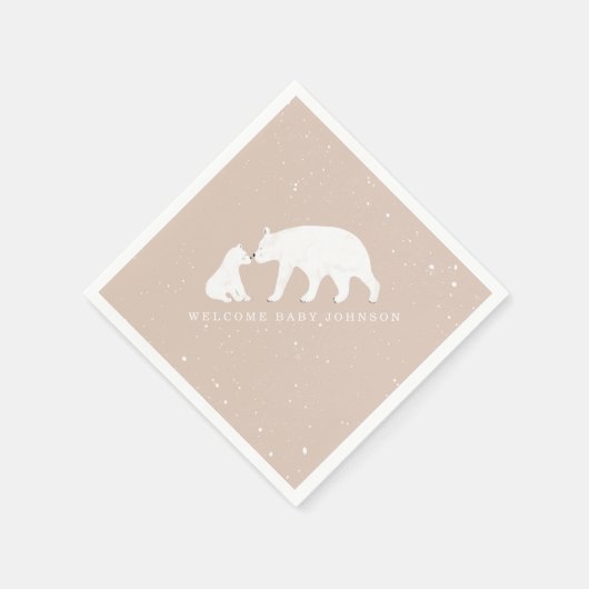 Serviette En Papier Baby shower d'hiver rose pour bébé maman (Coin)