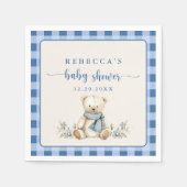 Serviette En Papier Baby shower d'hiver Russe En vichy Teddy Bear (Devant)
