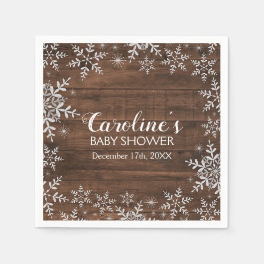 Serviette En Papier Baby shower d'hiver rustique Parties scintillant S (Devant)