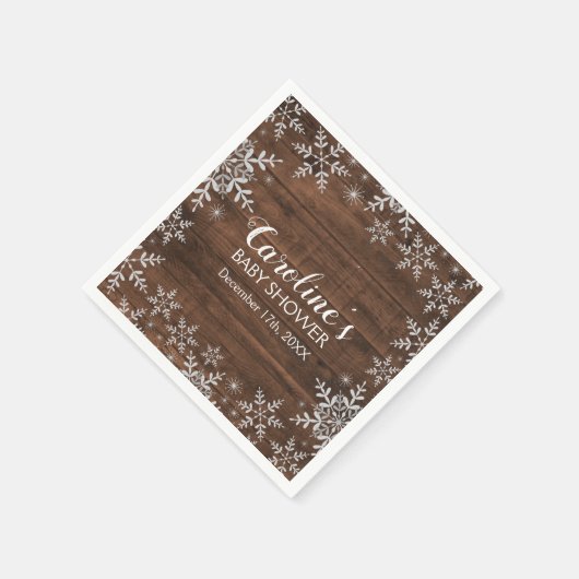 Serviette En Papier Baby shower d'hiver rustique Parties scintillant S (Coin)
