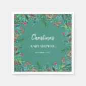 Serviette En Papier Baby shower d'hiver Vert (Devant)