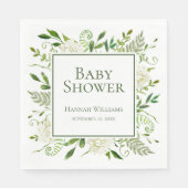 Serviette En Papier Baby shower d'Hydrangeas blanches (Devant)