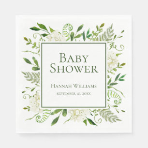 Serviette En Papier Baby shower d'Hydrangeas blanches