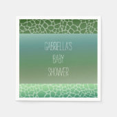 Serviette En Papier Baby shower d'impression Green Ombre Giraffe (Devant)
