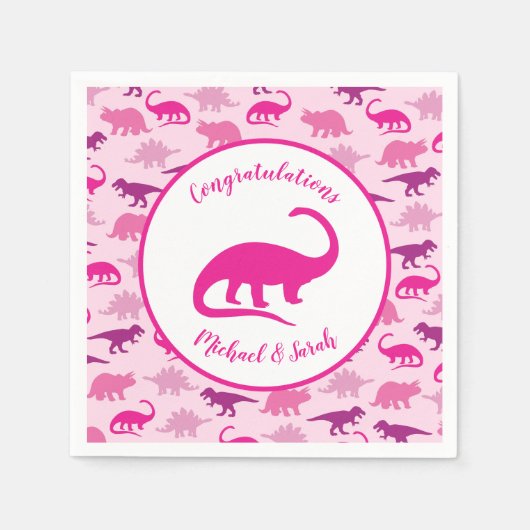 Serviette En Papier Baby shower Dinosaur (Devant)