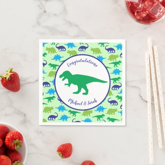 Serviette En Papier Baby shower Dinosaur (En situation)