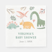 Serviette En Papier Baby shower Dinosaur (Devant)