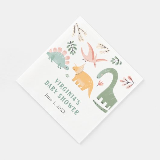 Serviette En Papier Baby shower Dinosaur (Coin)