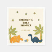 Serviette En Papier Baby shower Dinosaur en caricature (Devant)