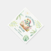 Serviette En Papier Baby shower Dinosaur fille rose mignonne Dino (Coin)