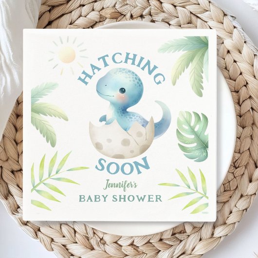 Serviette En Papier Baby shower Dinosaur garçon Cute Dino