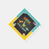 Serviette En Papier Baby shower Dinosaur Napkin (Coin)