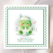 Serviette En Papier Baby shower Dinosaur Oeuf Aquarelle