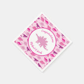 Serviette En Papier Baby shower Dinosaur rose (Coin)