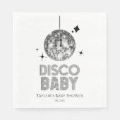 Serviette En Papier Baby shower Disco Ball 'Disco Baby' en argent (Devant)
