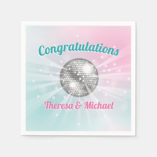 Serviette En Papier Baby shower Disco Ball Super (Devant)