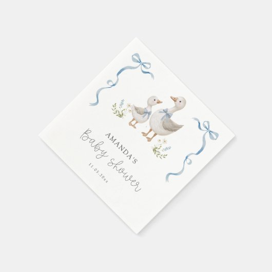 Serviette En Papier Baby shower d'oie (Coin)