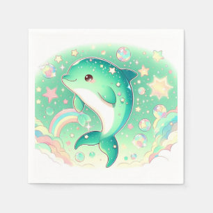 Serviette En Papier Baby shower Dolphin simple et mignonne