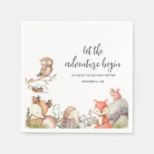 Serviette En Papier Baby shower Douce Animaux de la Forêt (Devant)