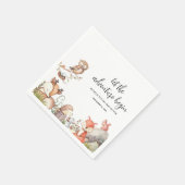 Serviette En Papier Baby shower Douce Animaux de la Forêt (Coin)