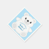 Serviette En Papier Baby shower d'ours bleu polaire (Coin)