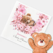 Serviette En Papier Baby shower d'ours couché rose doux