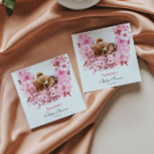 Serviette En Papier Baby shower d'ours couché rose doux