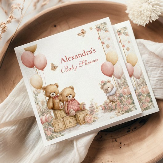 Serviette En Papier Baby shower d'ours en peluche