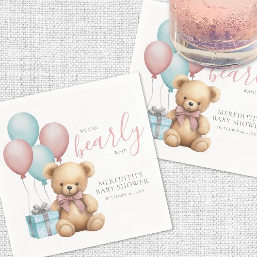 Serviette En Papier Baby shower d'ours en peluche