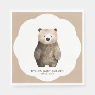 Serviette En Papier Baby shower d'ours en peluche d'attente neutre