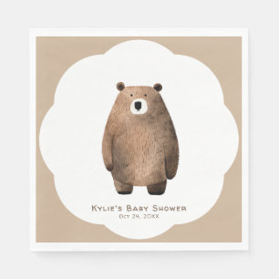 Serviette En Papier Baby shower d'ours en peluche d'attente neutre