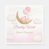 Serviette En Papier Baby shower d'ours en peluche rose Boho (Devant)
