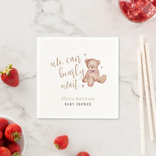 Serviette En Papier Baby shower d'ours en peluche simple (En situation)