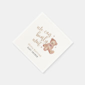 Serviette En Papier Baby shower d'ours en peluche simple (Coin)
