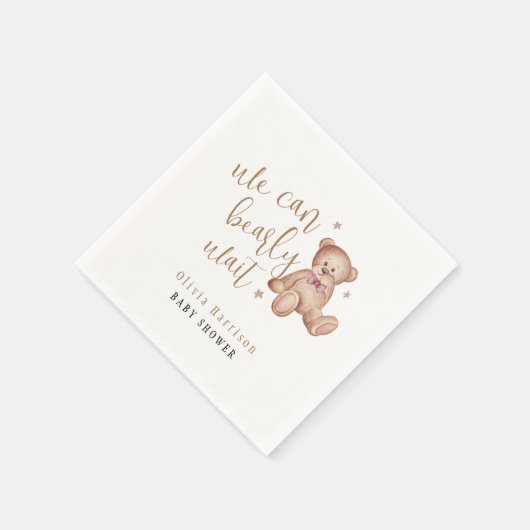 Serviette En Papier Baby shower d'ours en peluche simple (Coin)