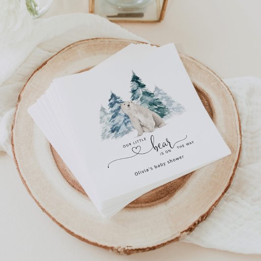 Serviette En Papier Baby shower d'ours polaire