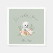 Serviette En Papier Baby shower d'ours polaire vert Sage (Devant)