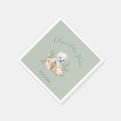 Serviette En Papier Baby shower d'ours polaire vert Sage (Coin)