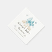 Serviette En Papier Baby shower d'ours polaires d'hiver (Coin)