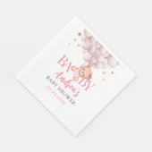 Serviette En Papier Baby shower d'ours rose d'attente fille serviettes (Coin)