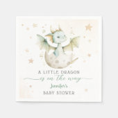 Serviette En Papier Baby shower Dragon Cute Green Dragon Papier Napkin (Devant)
