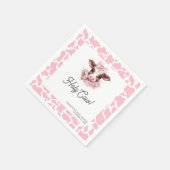 Serviette En Papier Baby shower du Boho Rose de la Vache Sainte (Coin)