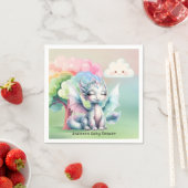 Serviette En Papier Baby shower du Dragon Cute Pastel (En situation)