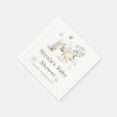 Serviette En Papier Baby shower du loup arctique d'hiver (Coin)