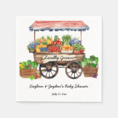 Serviette En Papier Baby shower du marché agricole local imprimé (Devant)