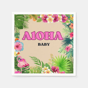 Serviette En Papier Baby shower du paradis tropical : serviettes de bé