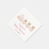 Serviette En Papier Baby shower du train Bear Pink (Coin)