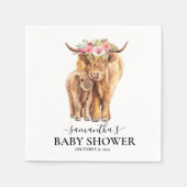 Serviette En Papier Baby shower du veau de vache Highland (Devant)